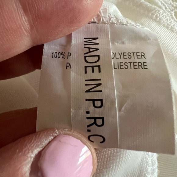 Azaka Paris white lacy crochet grecian sundress sz M/L tassels coquette - Picture 13 of 14